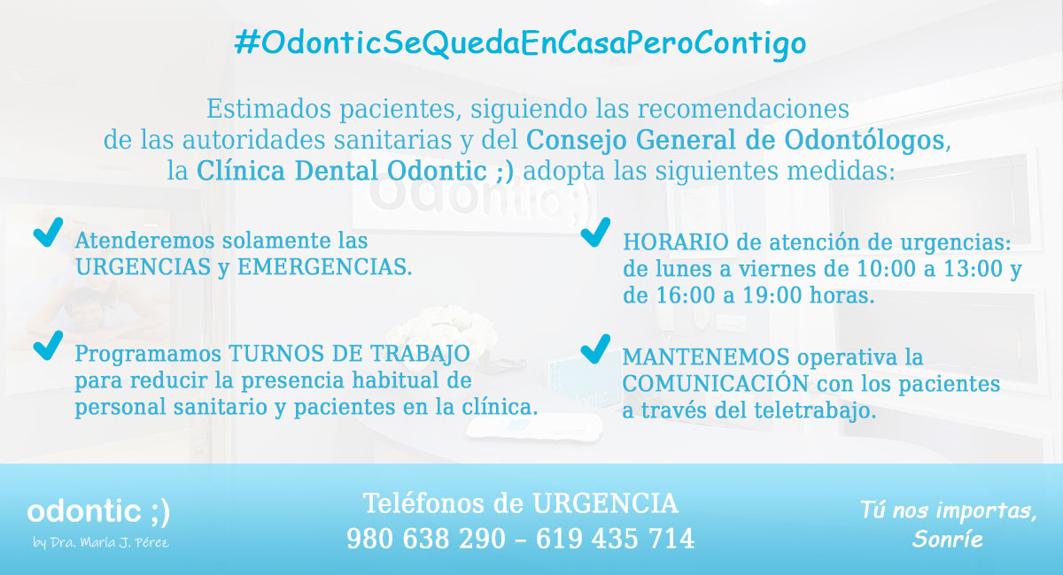 Medidas adoptadas en la clínica dental Odontic frente al coronavirus.